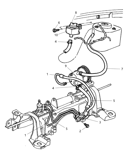 1999 Chrysler Town & Country Power Steering Hoses Diagram