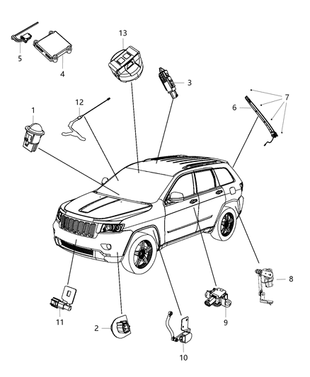 2012 Jeep Grand Cherokee Sensor-Height Diagram for 56038913AA