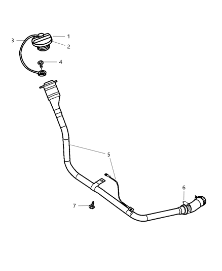 2000 Chrysler LHS Fuel Tank Filler Tube Diagram