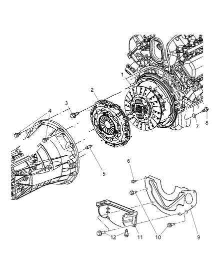 2006 Dodge Ram 1500 CLTCH Kit-Pressure Plate And Disc Diagram for 52107827AC