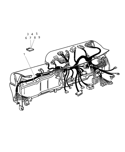 1999 Dodge Ram 2500 Quad & Club Cab Wiring - Instrument Panel Diagram