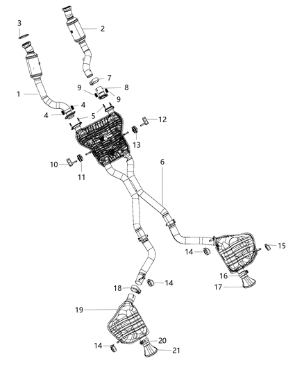 2016 Jeep Grand Cherokee Exhaust Converter And Pipe Diagram for 5181677AI