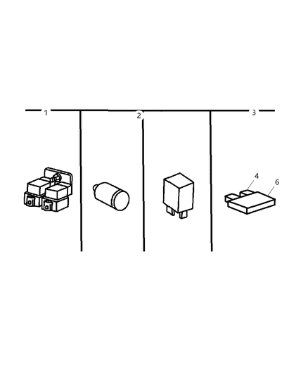 2000 Dodge Viper Relays, Fuses, Circuit Breakers Diagram