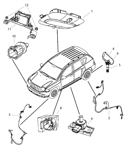 2007 Jeep Compass Sensor-Strain Gauge Diagram for 5084007AJ