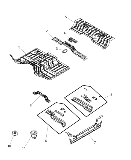 2017 Ram 3500 Pickup Floor Pan Diagram 2
