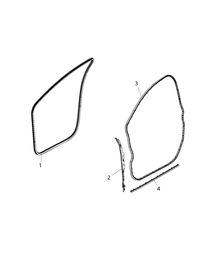 2015 Chrysler 200 WEATHERSTRIP-Front Door Opening Diagram for 68144958AB