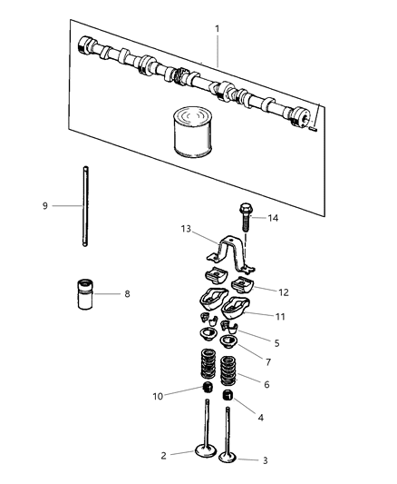 2001 Jeep Cherokee Camshaft & Valves Diagram 2