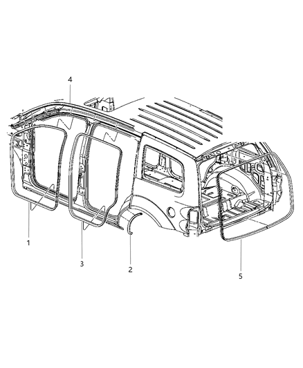 2008 Chrysler Aspen Weatherstrips Diagram