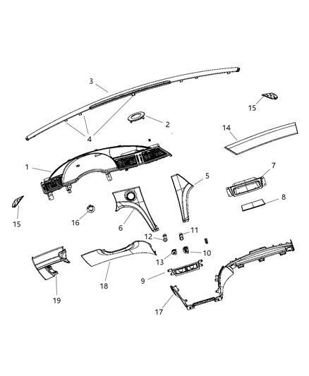 2007 Chrysler Pacifica Bezel-Instrument Cluster Diagram for 1EV001ZAAA