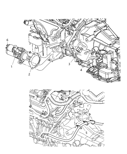 2009 Dodge Avenger Starter & Related Parts Diagram 4