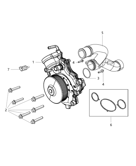 2014 Ram 1500 Water Pump & Related Parts Diagram 1