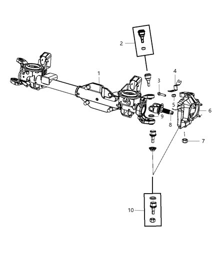 2008 Dodge Ram 3500 Housing-Axle Diagram for 68029528AB