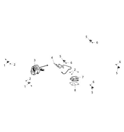 2019 Jeep Grand Cherokee Air Bag Modules Impact Sensor & Clock Springs Diagram