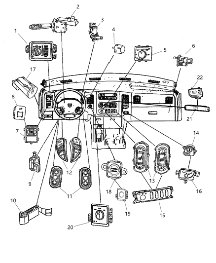 2006 Dodge Ram 1500 Switch-HEADLAMP Diagram for 56049637AC