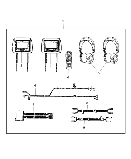 2011 Ram 3500 Pickup Media System Headrest Diagram