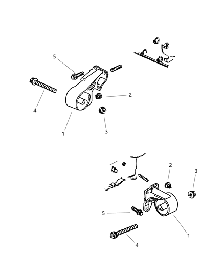 1998 Dodge Dakota Engine Mounting, Front Diagram 1