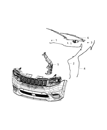 2021 Jeep Grand Cherokee Washer System, Front Diagram