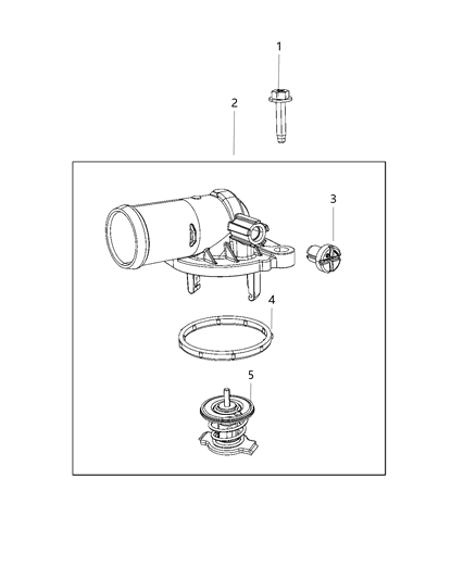 2020 Dodge Grand Caravan Thermostat & Related Parts Diagram