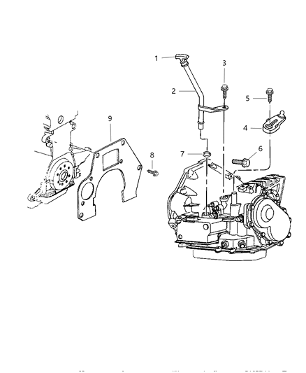 2001 Chrysler PT Cruiser Transaxle Mounting & Miscellaneous Parts Diagram