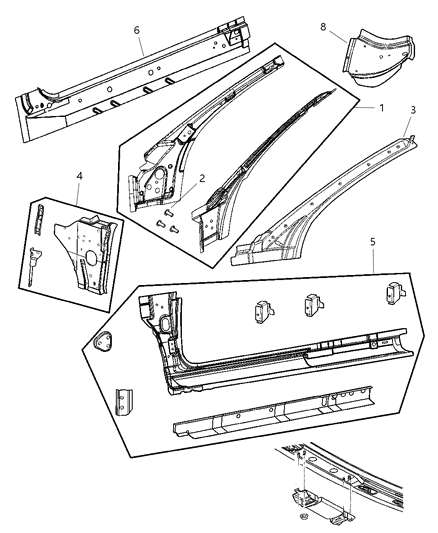 2005 Chrysler Sebring Frame-Windshield Diagram for 4878704AD