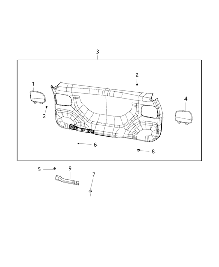 2019 Jeep Cherokee Liftgate Trim Panel Diagram