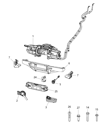 2020 Ram 2500 WINCH-Power Diagram for 68437990AB