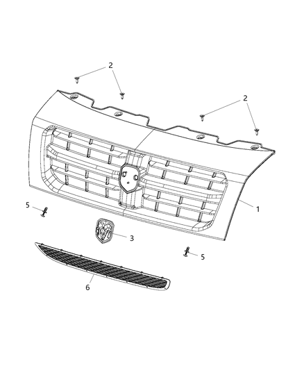 2018 Ram ProMaster 1500 Grille-Lower Diagram for 5LT25LAHAA