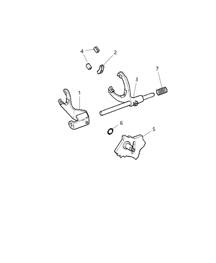 2001 Dodge Dakota Fork Transfer Case Mode Sh Diagram for 5019578AA