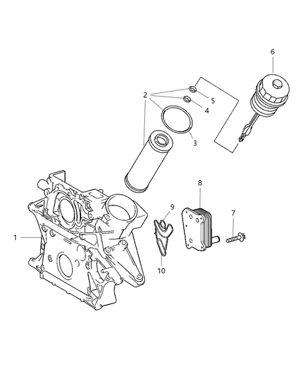 2003 Chrysler PT Cruiser Engine Oiling & Oil Cooler & Filter Diagram 1