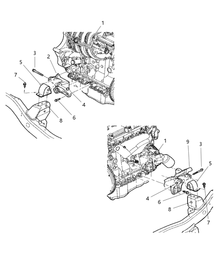 2006 Jeep Wrangler Engine Mounts Diagram 1