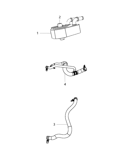 2010 Dodge Avenger Engine Oil Cooler & Hoses / Tubes Diagram 1