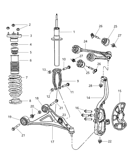 2009 Dodge Charger Shock-Suspension Diagram for 4895749AB