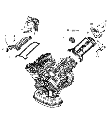 2019 Ram 1500 Cylinder Head & Cover Diagram 1
