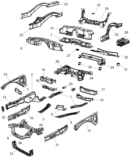 2009 Dodge Challenger ISOLATOR-CROSSMEMBER Diagram for 4895489AB