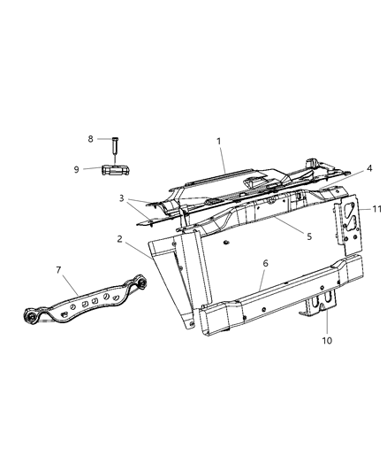 2007 Chrysler Aspen Radiator Closure & Air Deflector Diagram