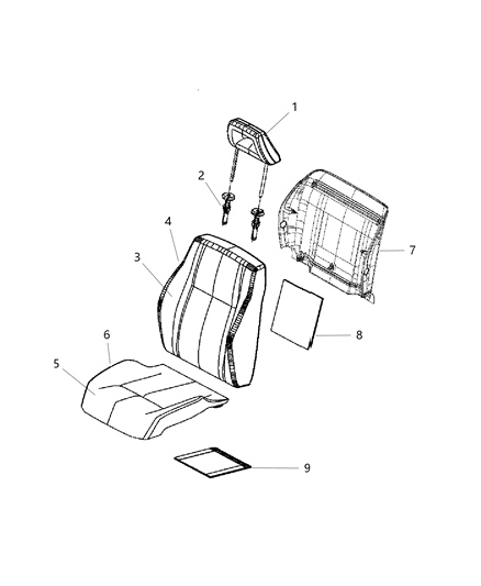 2013 Jeep Compass Front Seat - Bucket Diagram 2