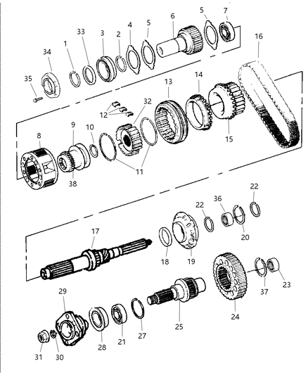2000 Dodge Ram 2500 Quad & Club Cab Gear Train Diagram 2