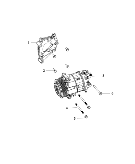 2020 Chrysler Pacifica A/C Compressor Mounting Diagram