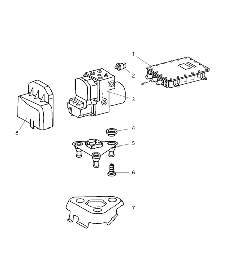 2003 Dodge Sprinter 2500 Hydraulic Control Unit And ABS Module Diagram