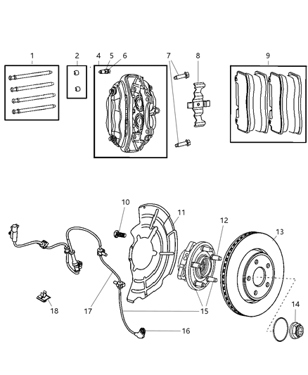 2008 Jeep Grand Cherokee Front Brakes Diagram 2