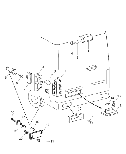 2004 Dodge Sprinter 2500 Lamps - Rear End Diagram