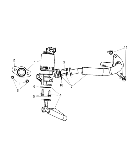 2007 Chrysler Sebring Egr Valve Gasket Diagram for 4891068AB