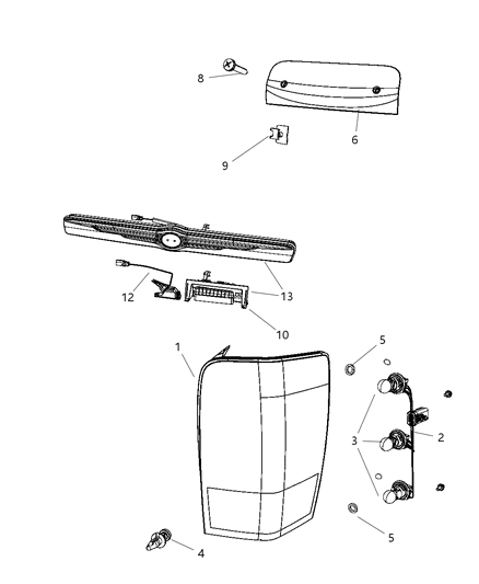 2008 Chrysler Aspen Lamps - Rear Diagram