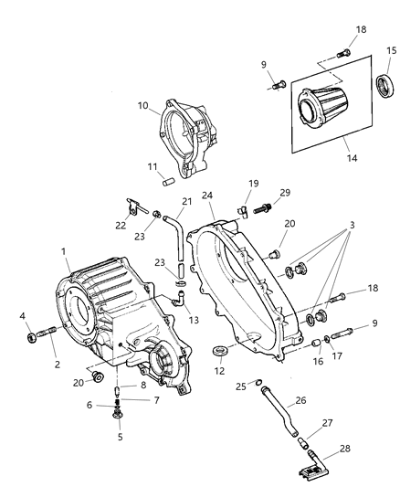 2003 Dodge Dakota Front Transfer Case Diagram for 5080988AA