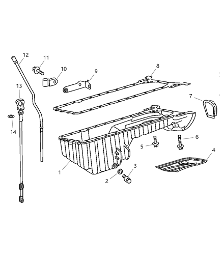 2003 Dodge Sprinter 3500 Gasket-Oil Pan Diagram for 5080064AA