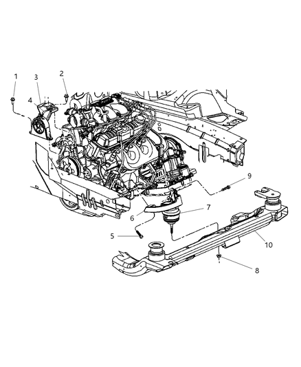 2007 Chrysler Pacifica ISOLATOR-Engine Mount Diagram for 4880403AC