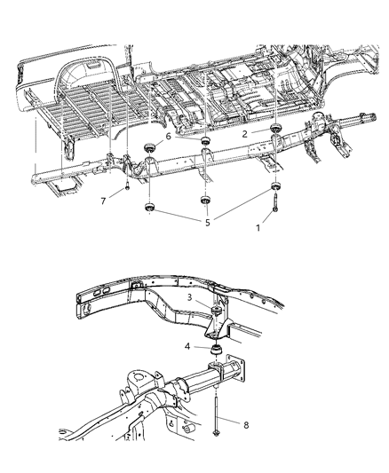 2009 Dodge Dakota Body Hold Down Diagram 2