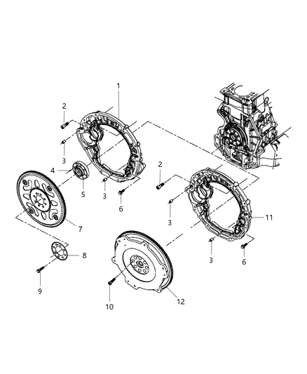 2009 Jeep Wrangler Flywheel Housing Diagram