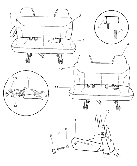 1999 Dodge Grand Caravan Rear Seats Diagram 2