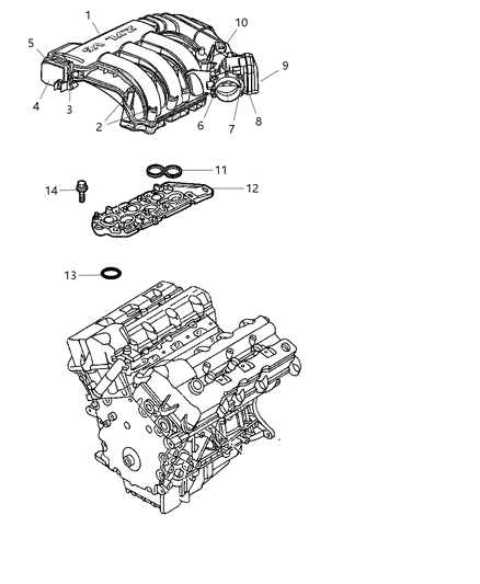 2007 Chrysler Sebring Intake Manifolds & Mounting & Components Diagram 4